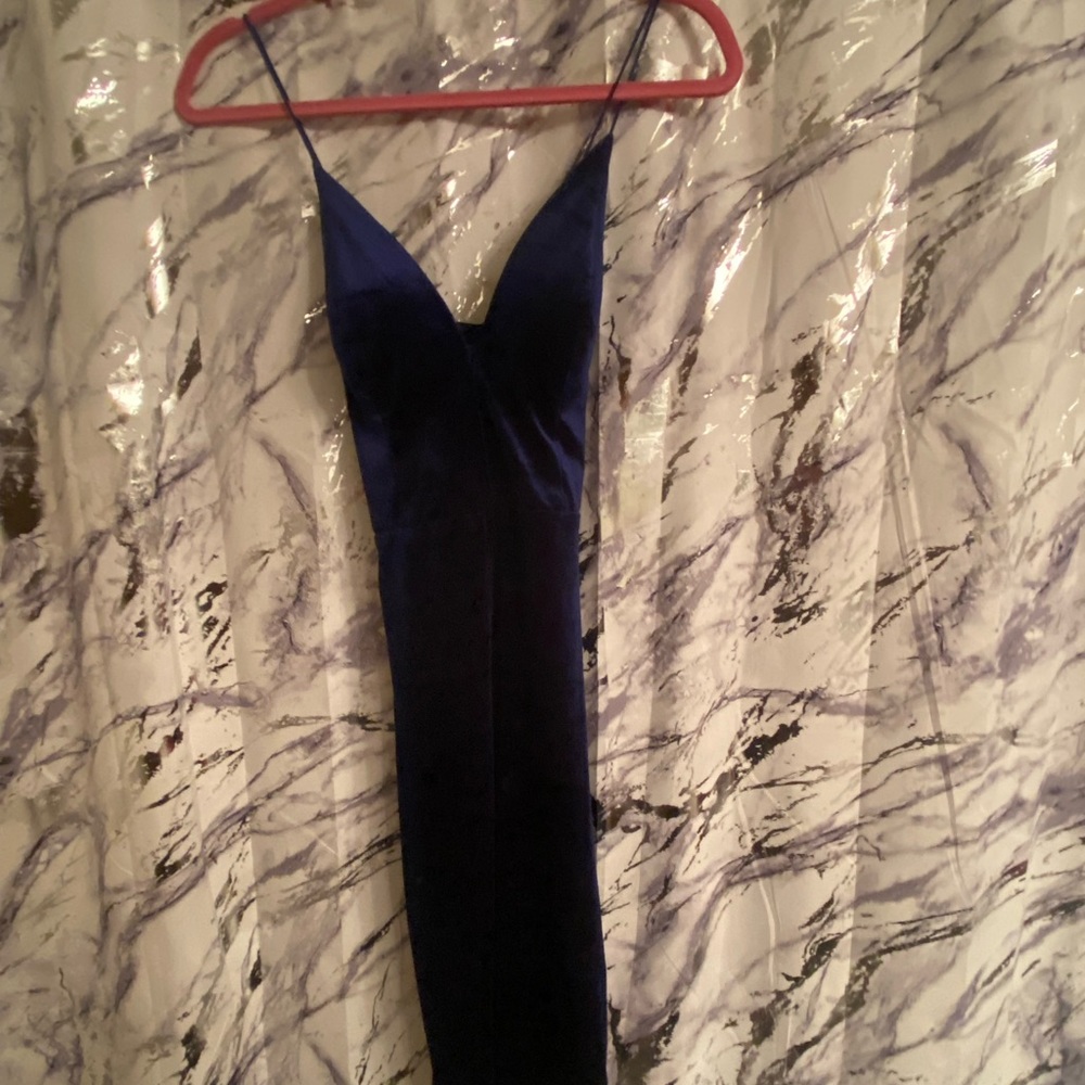 Windsor Blue Velvet Strappy bodycon style dress size Small